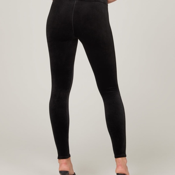NWT SPANX VELVET LEGGINGS PANTS Black #2070 Slimming Holiday Sexy Party S M or L - Picture 3 of 5